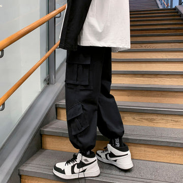 Tie-dye Pants Men's Fashion Casual Pocket Cargo Pants Men Streetwear Korean Loose Hip-hop Straight Wide-leg Pants Mens Trousers aidase-shop